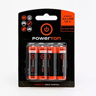 Baterie alkalická, AA (LR6), AA, 1.5V, Powerton, blistr, 4-pack