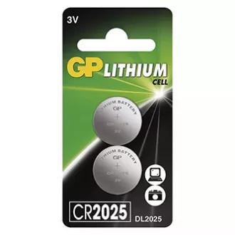 GP Jednorázová lithiová baterie CR2025, 2-pack