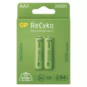 Nabíjecí baterie, AA (HR6), 1.2V, 2450 mAh, GP, papírová krabička, 2-pack, ReCyko