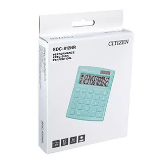 Citizen kalkulačka SDC812NRGNE, tyrkysová, stolní, dvanáctimístná, duální napájení, DOPRODEJ