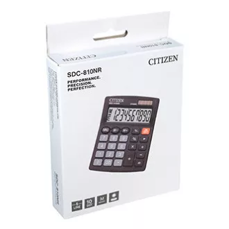 Citizen Kalkulačka SDC810NR, černá, stolní, desetimístná, duální napájení