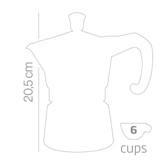 Forever Moka konvice Miss Moka Prestige Induction, 355 ml, pro 6 šálků, 645 g Forever Moka konvice Miss Moka Prestige Induction, 355 ml, pro 6 šálků, 645 g