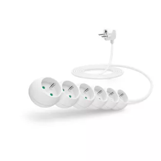 CONNECT IT prodlužovací kabel 230 V, 6 zásuvek, 3 m, bez vypínače (bílý)