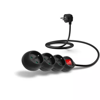 CONNECT IT prodlužovací kabel 230 V, 3 zásuvky, 1,5 m, s vypínačem (černý) CONNECT IT prodlužovací kabel 230 V, 3 zásuvky, 1,5 m, s vypínačem (černý)