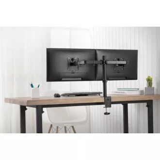 Digitus držák na dva monitory 15-32 ", 2x 8 kg (max.), Černé VESA: 75 x 75, 100 x 100