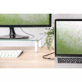 Digitus USB-C - HDMI kabelový adaptér, 1,8 m 4K/30 Hz, černý, kovový kryt