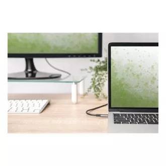 Digitus USB-C - HDMI kabelový adaptér, 1,8 m 4K/30 Hz, černý, kovový kryt