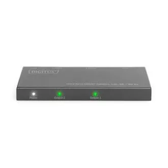 Digitus Ultra tenký HDMI Rozbočovač, 1x2, 4K / 60Hz HDR, HDCP 2.2, 18 Gbps, Micro USB napájeno