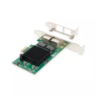 Digitus Karta Gigabit Ethernet PCI Express, dvouportová 32bitový držák s nízkým profilem, čipová sada Intel