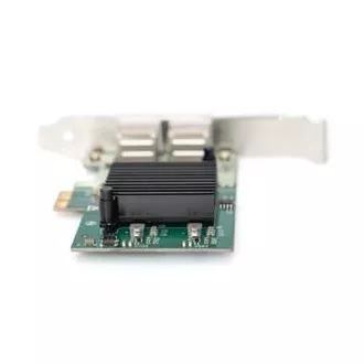 Digitus Karta Gigabit Ethernet PCI Express, dvouportová 32bitový držák s nízkým profilem, čipová sada Intel