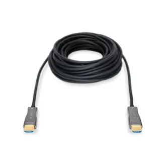 Digitus Připojovací kabel HDMI AOC s hybridním vláknem, typ A M/M, 15 m, UHD 4K@60 Hz, CE, zlatá, bl