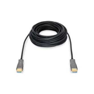 Digitus Připojovací kabel HDMI AOC s hybridním vláknem, typ A M/M, 15 m, UHD 4K@60 Hz, CE, zlatá, bl