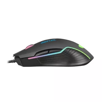 Fury Herní myš Hustler, herní, 6400DPI, USB, optická, drátová, RGB, 7 tlačítek, kabel délka 1,6m, černá