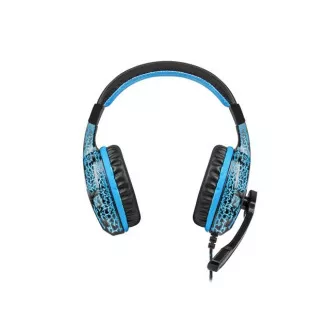 Fury Herní sluchátka s mikrofonem Hellcat, drátové, modré podsvícení, jack 3,5mm, kabel délka 2m, černá