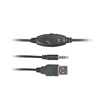 Fury Herní sluchátka s mikrofonem Phantom, drátové, RGB, USB, jack 3,5mm, kabel délka 2m, černá