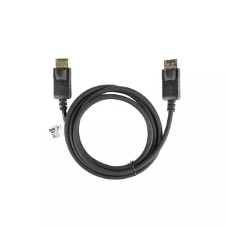 LANBERG připojovací kabel DisplayPort 1.2 M/M, 4K@60Hz, délka 1,8m, černý, se západkou, zlacené konektory LANBERG připojovací kabel DisplayPort 1.2 M/M, 4K@60Hz, délka 1,8m, černý, se západkou, zlacené konektory
