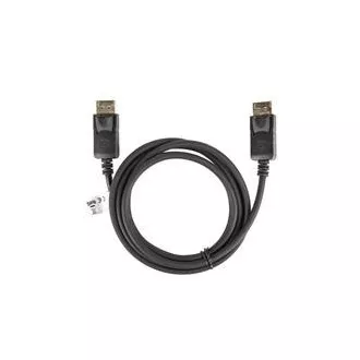LANBERG připojovací kabel DisplayPort 1.2 M/M, 4K@60Hz, délka 1,8m, černý, se západkou, zlacené konektory LANBERG připojovací kabel DisplayPort 1.2 M/M, 4K@60Hz, délka 1,8m, černý, se západkou, zlacené konektory
