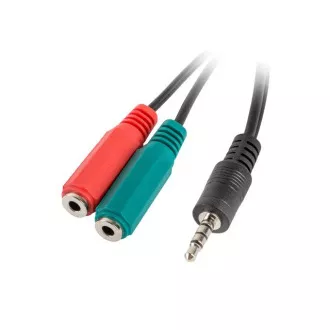 LANBERG adaptér Minijack 3.5mm (M) 4pin na 2x Minijack 3.5mm (F) 3pin kabel 20cm, černý LANBERG adaptér Minijack 3.5mm (M) 4pin na 2x Minijack 3.5mm (F) 3pin kabel 20cm, černý