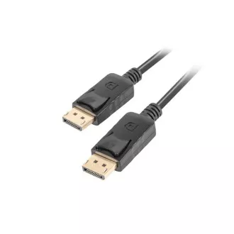 LANBERG připojovací kabel DisplayPort 1.2 M/M, 4K@60Hz, délka 3m, černý, se západkou, zlacené konektory LANBERG připojovací kabel DisplayPort 1.2 M/M, 4K@60Hz, délka 3m, černý, se západkou, zlacené konektory