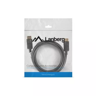 LANBERG připojovací kabel DisplayPort 1.2 M/M, 4K@60Hz, délka 3m, černý, se západkou, zlacené konektory LANBERG připojovací kabel DisplayPort 1.2 M/M, 4K@60Hz, délka 3m, černý, se západkou, zlacené konektory