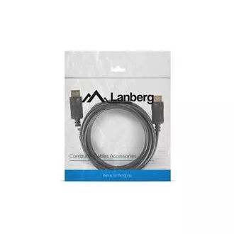 LANBERG připojovací kabel DisplayPort 1.2 M/M, 4K@60Hz, délka 3m, černý, se západkou, zlacené konektory LANBERG připojovací kabel DisplayPort 1.2 M/M, 4K@60Hz, délka 3m, černý, se západkou, zlacené konektory
