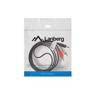 LANBERG Minijack 3,5mm (M) 3 PIN na 2x RCA (CINCH) (M) kabel 1,5m