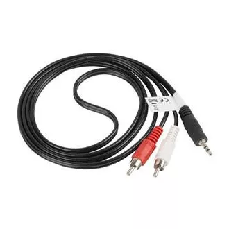 LANBERG Minijack 3,5mm (M) 3 PIN na 2x RCA (CINCH) (M) kabel 1,5m