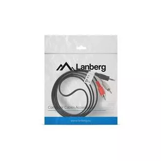 LANBERG Minijack 3,5mm (M) 3 PIN na 2x RCA (CINCH) (M) kabel 1,5m