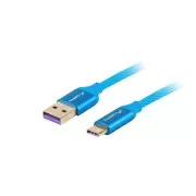 LANBERG USB-C (M) na USB-A (M) 2.0 kabel 1m, modrý, (Huawei 5A)