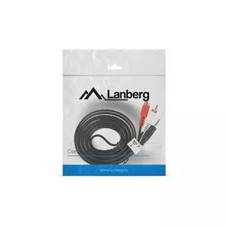 LANBERG Minijack 3.5mm (M) 3 PIN na 2x RCA (CINCH) (M) kabel 2m