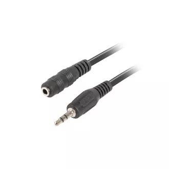 LANBERG Minijack 3.5mm M / F 3 PIN kabel 5m, černý