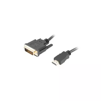 LANBERG připojovací kabel HDMI/A na DVI-D (24+1), M/M, 4K@30Hz, délka 3m, černý, dual link, zlacené konektory