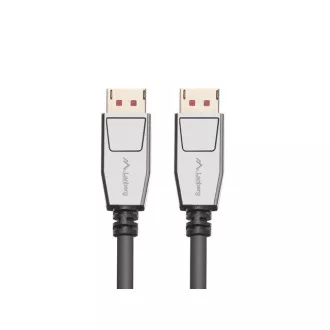 LANBERG připojovací kabel DisplayPort 1.4 M/M, 8K@60Hz, 5K@120Hz, délka 1,8m, černý, se západkou, zlacené konektory