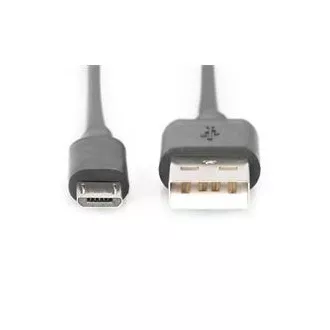 Digitus USB 2.0 kabel USB A samec na USB micro B samec, 2x stíněný, Měď, 1m
