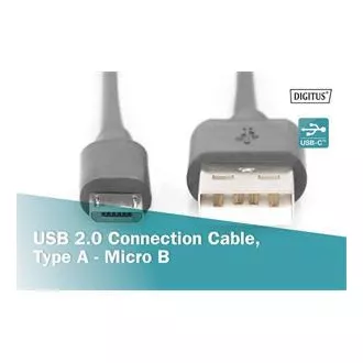Digitus USB 2.0 kabel USB A samec na USB micro B samec, 2x stíněný, Měď, 1m