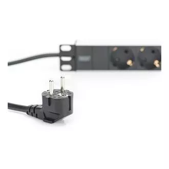 Digitus 1U Hliníkový PDU, 254 mm (10 ") montáž do stojanu 3x bezpečnostní vývod, 16A, 4000W, 250VAC 50/60 Hz