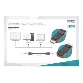 Digitus DisplayPort adapter, Displayport samec -> HDMI A samice