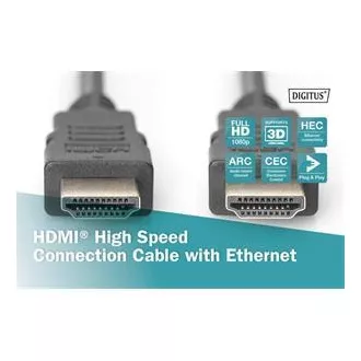 Digitus HDMI High Speed + Ethernet připojovací kabel, 2xstíněný, 3m