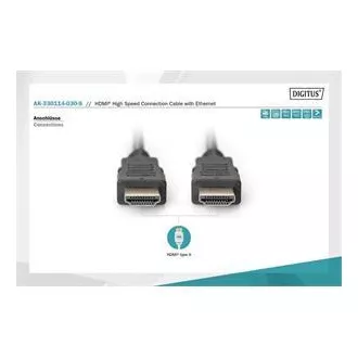 Digitus HDMI High Speed + Ethernet připojovací kabel, 2xstíněný, 3m