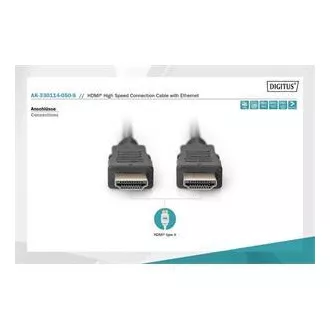 Digitus HDMI High Speed + Ethernet připojovací kabel, 2xstíněný, 5m