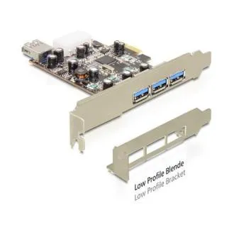 DeLock PCI Express x1 > USB 3.0, 3x externí, 1x interní, VIA, + low profile DeLock PCI Express x1 > USB 3.0, 3x externí, 1x interní, VIA, + low profile
