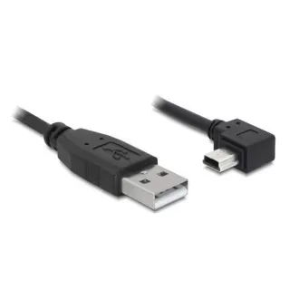 Delock kabel USB 2.0 A-samec > USB mini-B 5-pin samec pravoúhlý, 1 metru Delock kabel USB 2.0 A-samec > USB mini-B 5-pin samec pravoúhlý, 1 metru