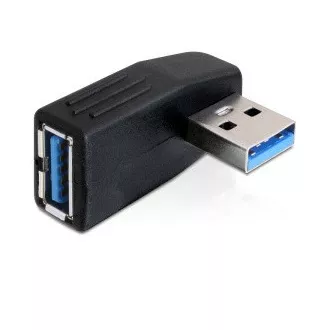 DeLock adaptér USB 3.0 samec - USB 3.0 samice pod úhelem 90° horizontálně