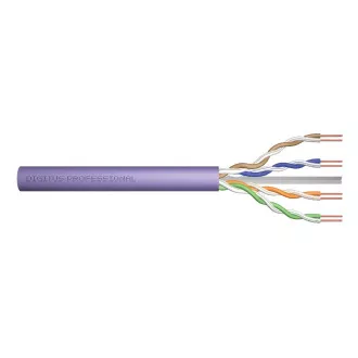 Digitus UTP kabel drát AWG23, měď, Cat.6, box 100m, LSOH, fialová Digitus UTP kabel drát AWG23, měď, Cat.6, box 100m, LSOH, fialová