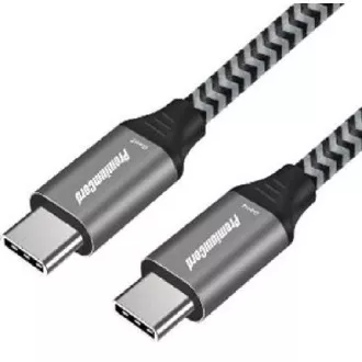 PremiumCord USB-C kabel ( USB 3.2 GEN 2x2, 5A, 100W, 20Gbit/s ) 2m, bavlněný oplet