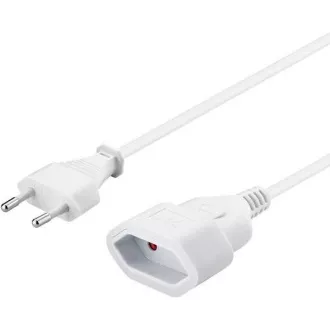 PremiumCord Kabel síťový prodlužovací dvojvidlice 230V 5m bílý