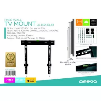 PLATINET OMEGA držák na zeď pevný pro TV, VESA 75x75, 100x100, 200x100, 200x200, 300x300, 400x200, 400x400 35 kg PLATINET OMEGA držák na zeď pevný pro TV, VESA 75x75, 100x100, 200x100, 200x200, 300x300, 400x200, 400x400 35 kg