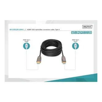 Digitus HDMI AOC hybridní optický kabel, Type A M/M, 10m, UHD 8K@60Hz, CE, gold, bl Digitus HDMI AOC hybridní optický kabel, Type A M/M, 10m, UHD 8K@60Hz, CE, gold, bl