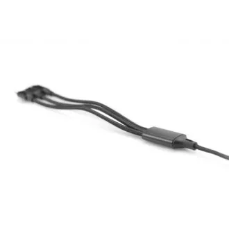 USB nabíjecí kabel, 3 v 1 , USB A - Lightning+micro B+Type-C 1m, kabel, bavlna, CE, bl USB nabíjecí kabel, 3 v 1 , USB A - Lightning+micro B+Type-C 1m, kabel, bavlna, CE, bl