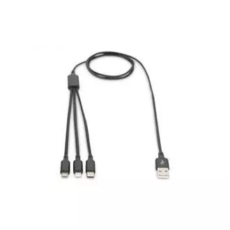 USB nabíjecí kabel, 3 v 1 , USB A - Lightning+micro B+Type-C 1m, kabel, bavlna, CE, bl USB nabíjecí kabel, 3 v 1 , USB A - Lightning+micro B+Type-C 1m, kabel, bavlna, CE, bl